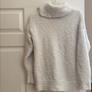 Forever 21 White Cowl Neck Sweater with Fluffy Texture